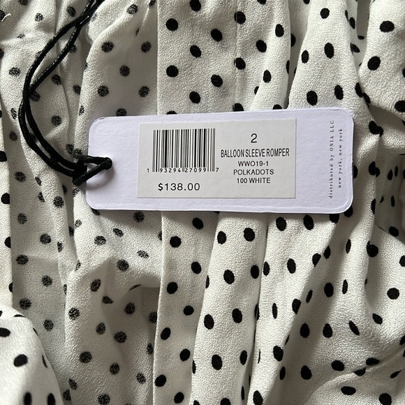 WeWoreWhat Polka Dot Balloon-Sleeve Romper size 2 NWT - Picture 4 of 7